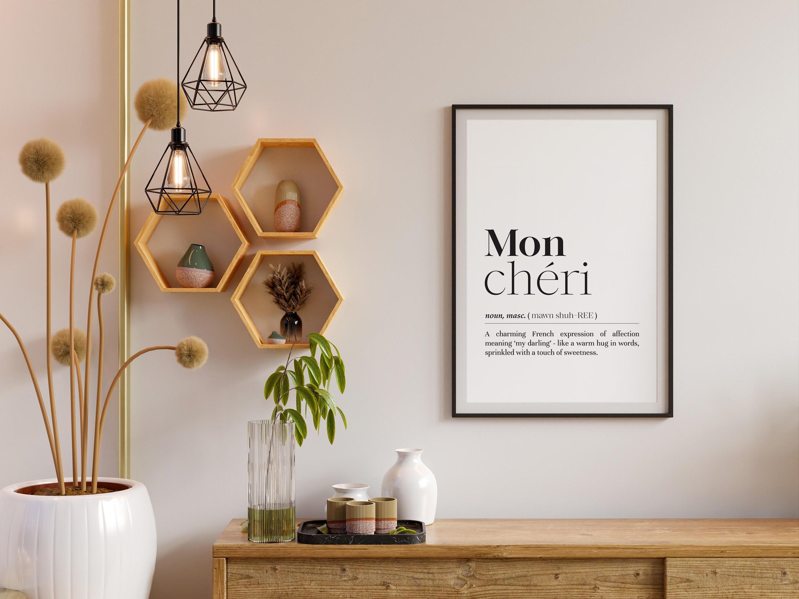 Mon Cheri Definition Print/instant Download/romantic Home Decofrench