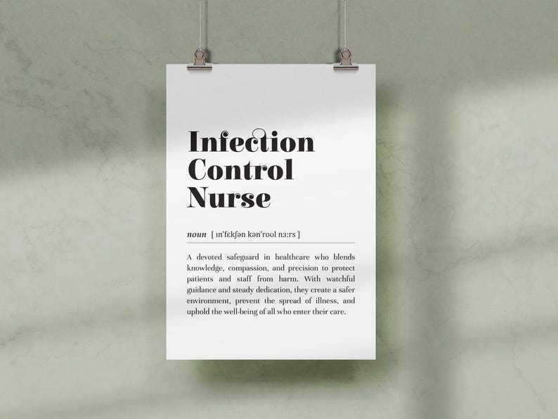 Infection Control Nurse Definition Print: Hospital Office Decor / Nurse ...