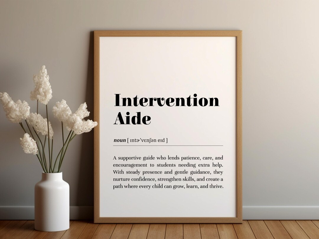 Intervention Aide Definition Poster Print/instant Download/gift for ...