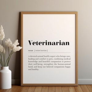 Veterinarian Definition Poster Print/Instant Download/Gift for Veterinarian/Text Poster/Animal Doctor Appreciation/Veterinarian Office Decor