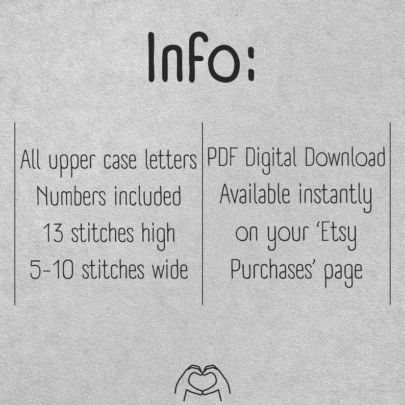 Cross Stitch Alphabet Pattern PDF: Floating Block Letters & Numbers ...