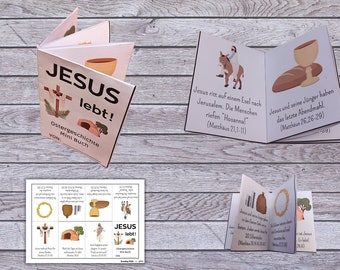 GERMAN Easter mini book Crafting Template for Kids Easter Story Resurrection Crafts for Sunday School Bible lesson Homeschool Easteractivity