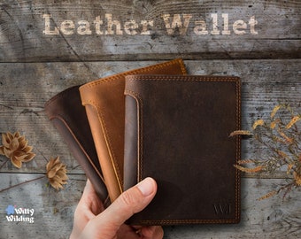 Engraved Custom Wallet,Personalized Leather Wallet,Gift For Father's Day,Gift For Him,Dad,Boyfriend,Husband,Anniversary Gifts,Crazy Horse