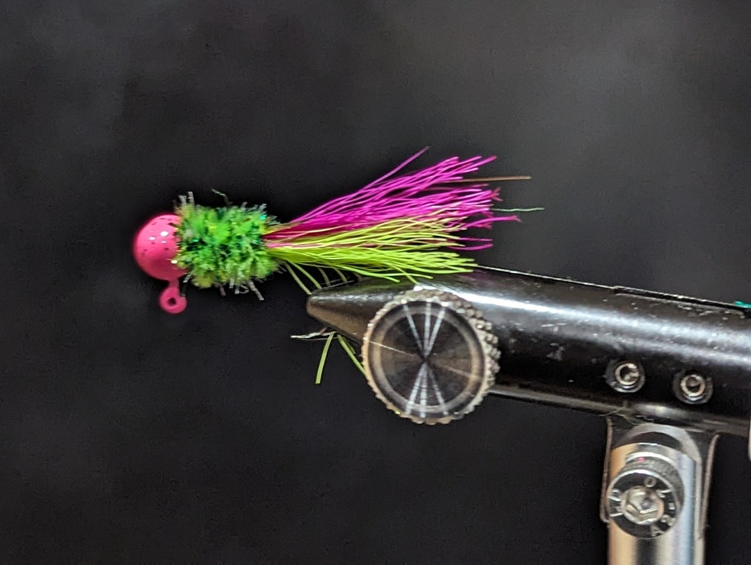 1/16oz Hand Tied Crappie Jigs Electric Chicken 3pk Etsy