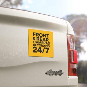 Car Magnet-Yellow | Front & Rear Cameras Recording Decal