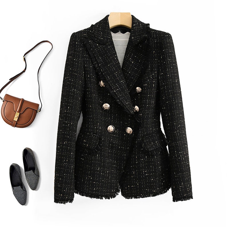 Manteau en tweed Femme Manteau Blazer en tweed image 6