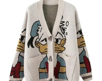 Donald Cardigan Disney Cardigan Knit Cardigan Sweater