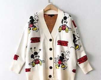 Mickey Mouse Cardigan Disney Cardigan Knit Cardigan Sweater