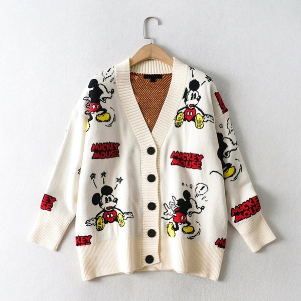 Mickey Mouse Cardigan Disney Cardigan Knit Cardigan Sweater