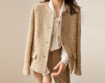 Tweed Coat Women Coat