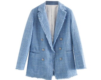 Tweed Blazer Frauen Mantel Frauen Blazer