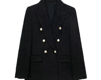 Tweed Blazer Women Coat Women Blazer