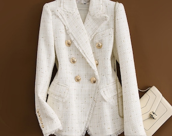 Tweed Mantel Damen Mantel Tweed Blazer