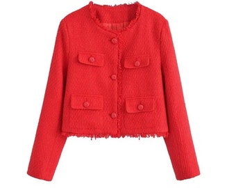 Tweed Coat Women Coat