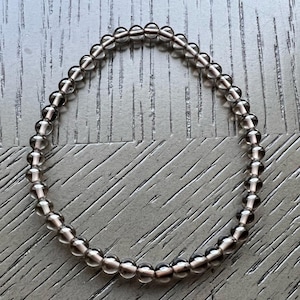 Dainty smoky quartz bracelet 4mm SIZE 6.5’