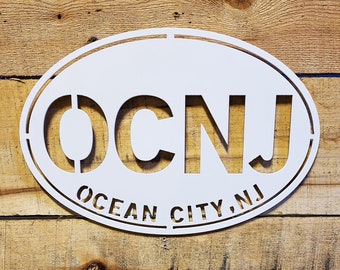 Ocean City NJ Metal Wall Sign: Beach House Decor