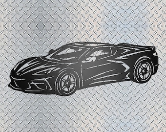 Letrero metálico para garaje de Corvette 2020: decoración de pared para amantes de los coches