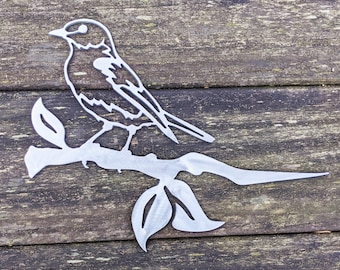 Bluebird Metal Tree Sign: Steel Bird Silhouette, Outdoor Decor