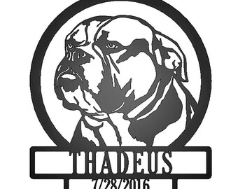 Personalized English Bulldog Silhouette Metal Sign - Dog Lover Gift