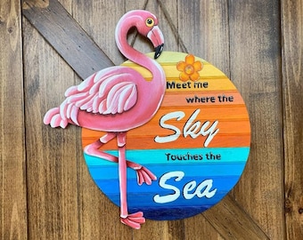 Flamingo Beach door hanger