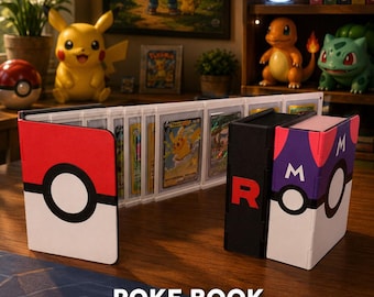 Pokemon Trading Card Binder Book | Card Collection Album | Pocket Monster Inspired Storage | Toploader Compatible Holder | Gamer Gift