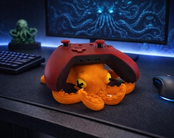 Kraken Controller Holder Octopus Controller Stand, Gaming Desk Organizer, Gamer Desk Decor, Pirate Kraken Dock, 3D Printed Controller Holder