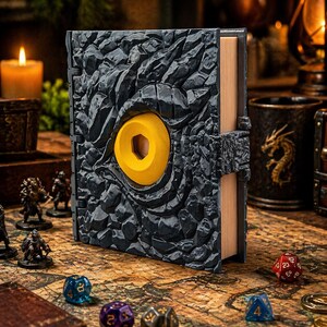 Organizer na kostki DND | Futerał do przechowywania kości fantasy | Pudełko na kostki Dragon Eye | Akcesoria do gier RPG | Prezent dla graczy D&D