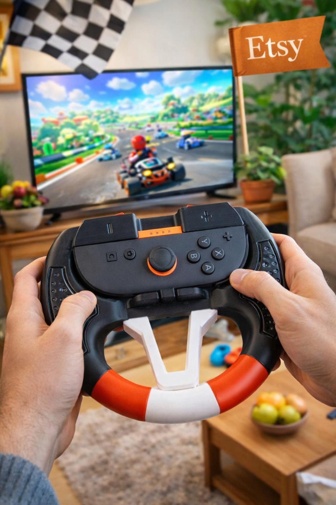 Switch 2 Steering Wheel Grip, Racing Game Controller Holder, Joy-con ...