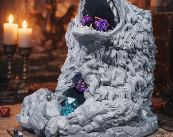 Torre per dadi a forma di lupo / Torre per dadi stampata in 3D / Lancio di dadi per giochi di ruolo da tavolo / Torre per dadi D&D / Regalo per Dungeon Master / Accessorio per Pathfinder RPG