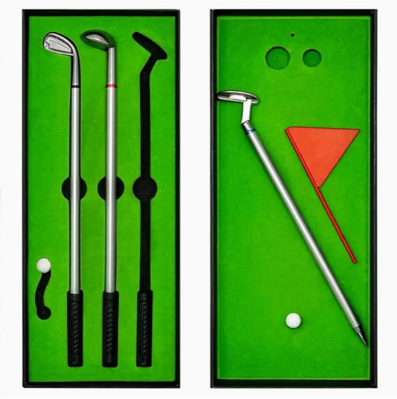 1box/set Men's & Women's Golf Club Pens Gift for Christmas, Mini Desktop Game Fun Stress Relief