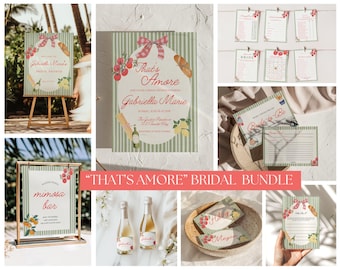 Thats Amore, Italian, Bridal Shower Bundle: Canva Template (Digital Download))