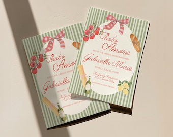 That's Amore Bridal Shower Invitation, Italian Theme Invitation (Editable Template, Instant Download)