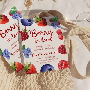 Bridal Shower Invite, Summer Bridal Shower, Berry in Love, Love is Berry Sweet, Berry Sweet Shower, Editable Template, Off the Market