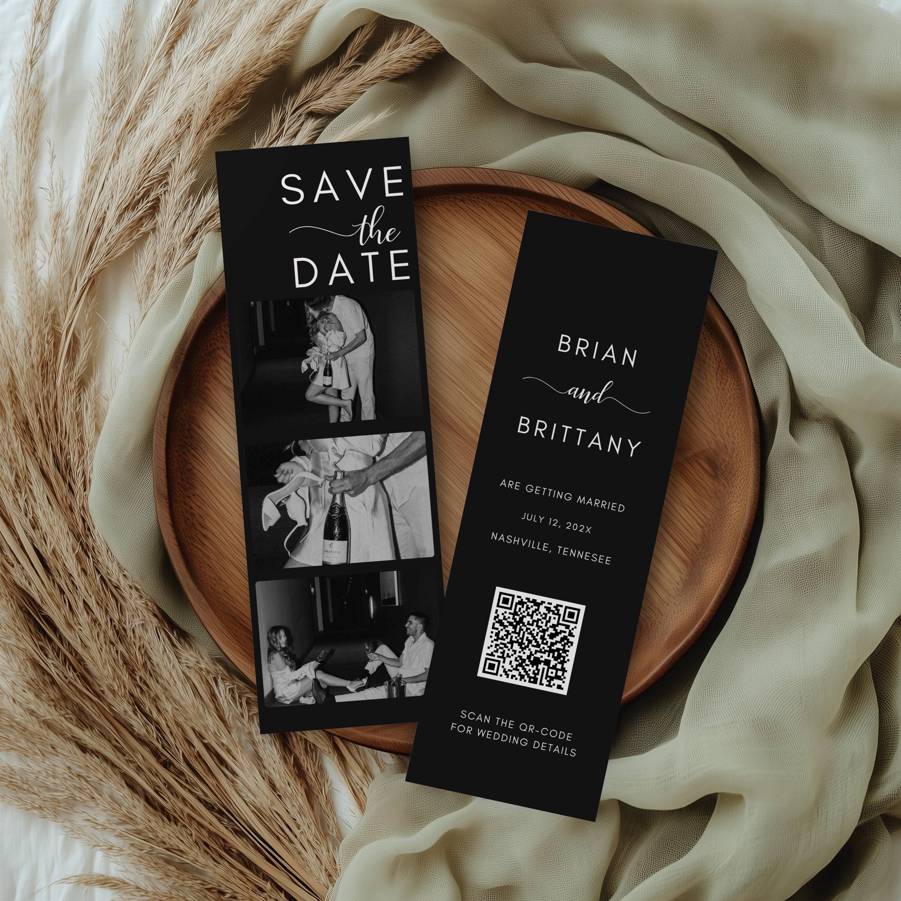 Photo Strip Save the Date, Wedding Save the Date, Save the Date Photos, Photo Save the Date, Save our Date Template, Editable Template