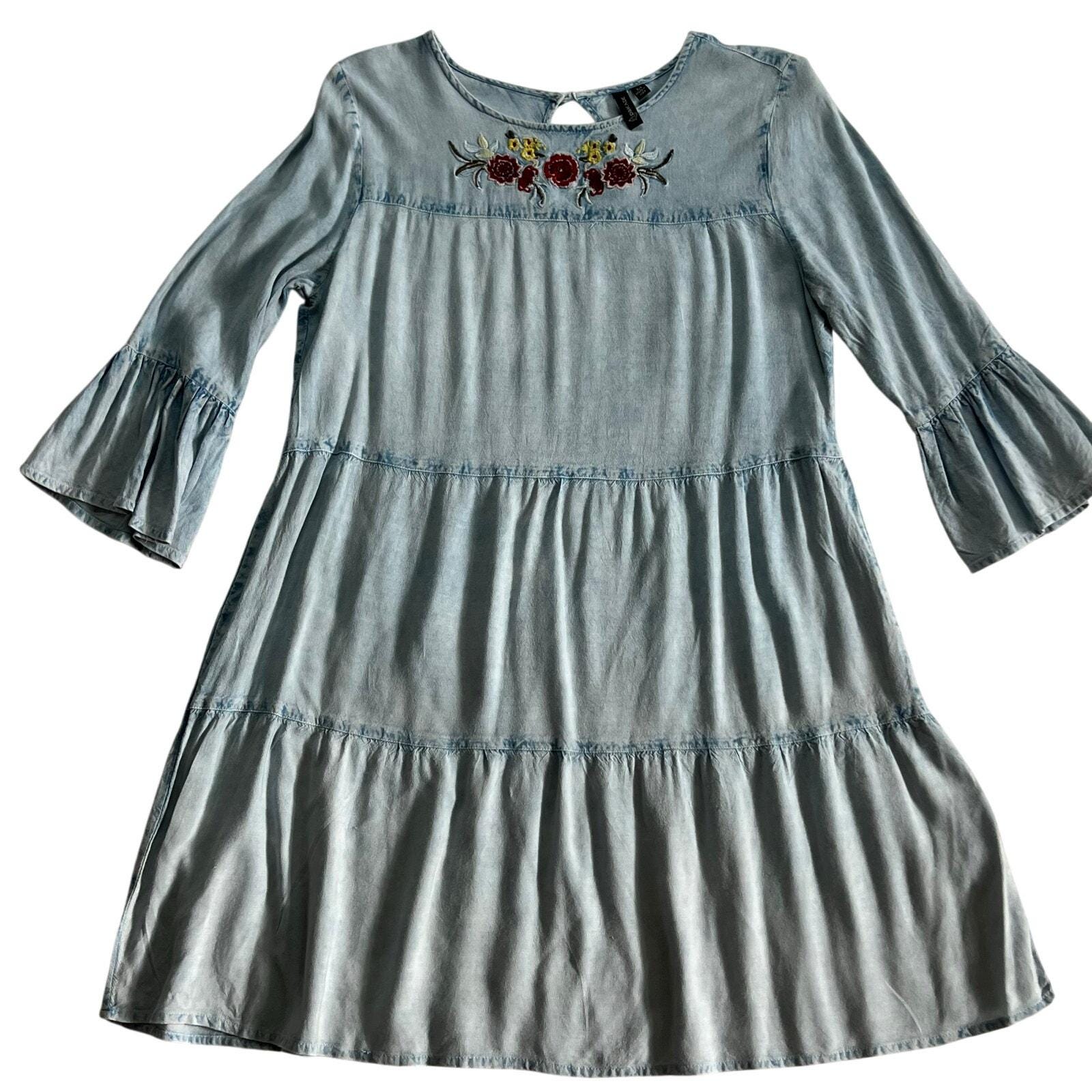 sachin and babi light blue dress Ulla Johnson Wrap-Front Shirtdress Jane Embroidered Chambray Size 2 –  Celebrity Owned