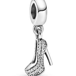 Authentic Pandora Pavé Stiletto Shoe Dangle Charm Jewelry S925 ALE NEW