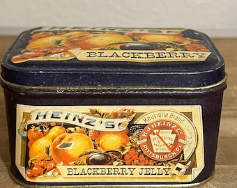 Collectible 1983 Heinz Blackberry Jelly Tin Empty Vintage Bristol Ware Box