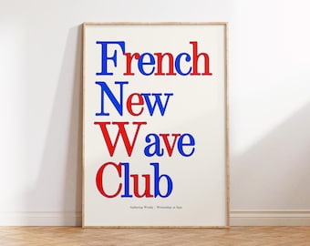 French New Wave Film Poster: Minimalist Cinema Art Print
