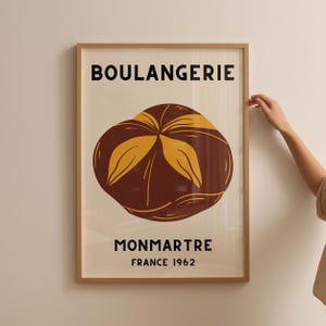Kitchen Poster Parisian Boulangerie Wall Art Cafe De Flore Poster Digital Poster Retro Wall Art Paris France Print Gift For Chef Bakery Art