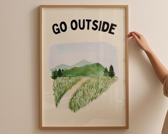 Mountains Are Calling Print: Retro Nature Wall Art (Digital Download)