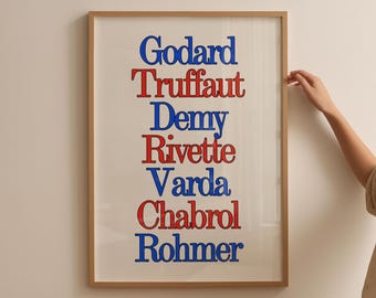French New Wave Cinema Poster: Minimalist Film Art (Digital Download