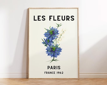 Paris Blumenmarkt Print: Vintage Französische Blumenkunst