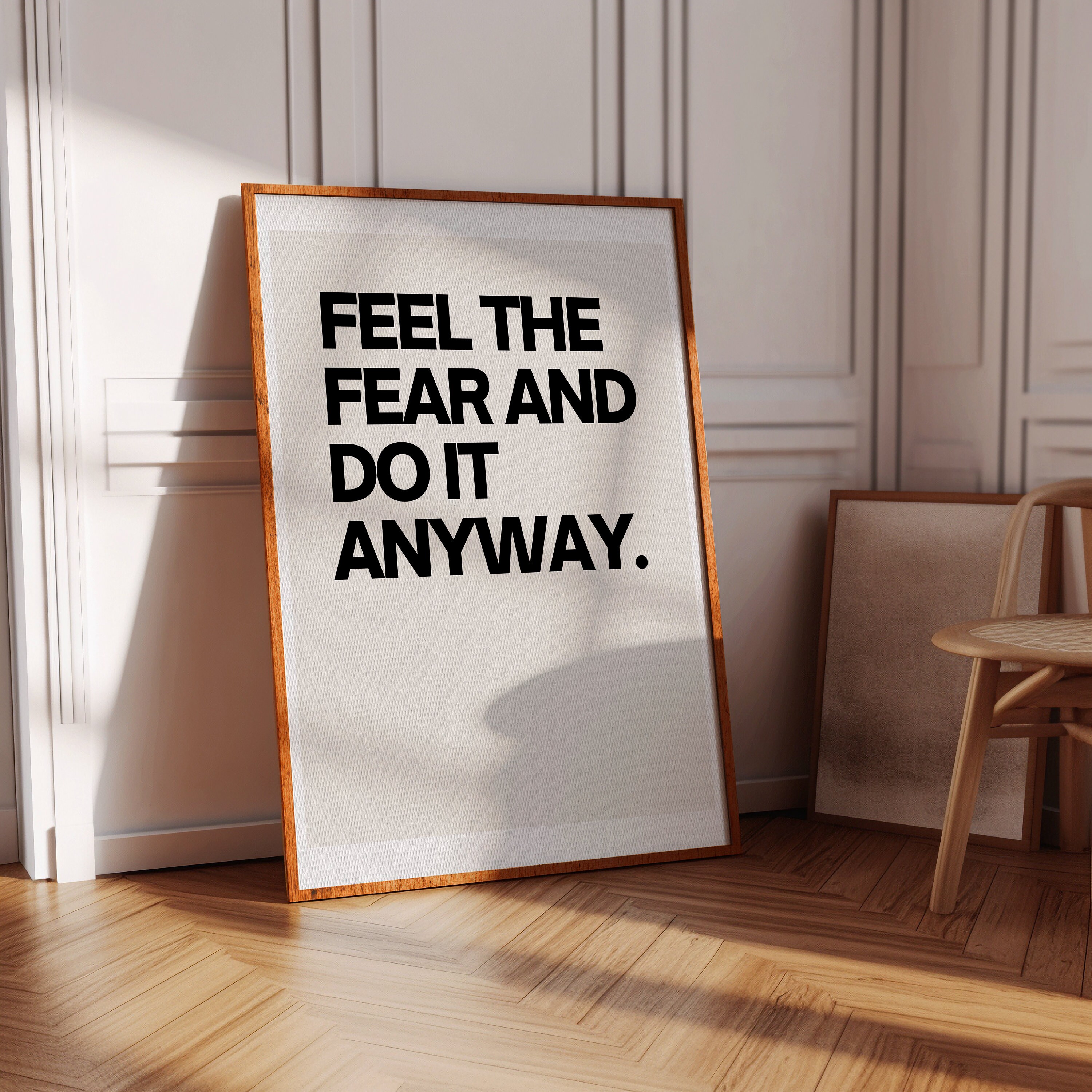 Feel the Fear and Do It Anyway Wall Art Digital Inspirational Poster