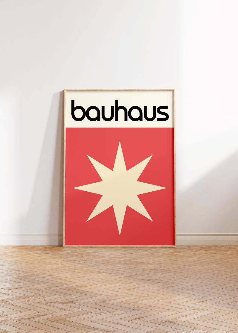 Bauhaus Geometric Art Print: Mid Century Modern Minimalist Decor ...
