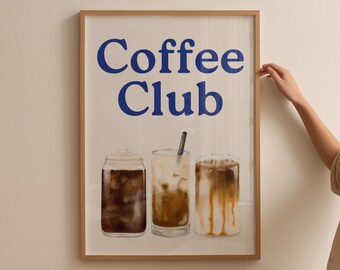 Plakat „Coffee Club”: Prezent dla miłośnika kawy (do pobrania w wersji cyfrowej)