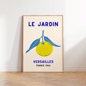 French Vintage Garden Versailles Minimalist Poster Retro Kitchen Wall Decor Fruit Wall Print Citrus Lemon Poster South Of France Vineyard