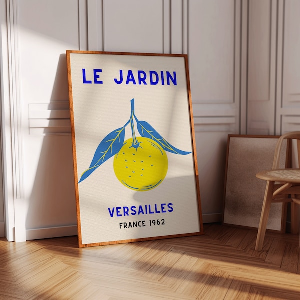 French Vintage Wall Art Vineyard Versailles Digital Minimalist Wall Print Retro Kitchen Wall Decor Download Print Orange Lemon Fruit Poster