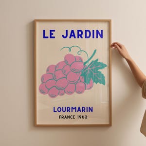 ブドウ園 フランス ルールマラン ヴィンテージポスター デジタルウォールアート ミニマリストウォールプリント レトロキッチン ブドウポスター ワイン愛好家 バーカートアート