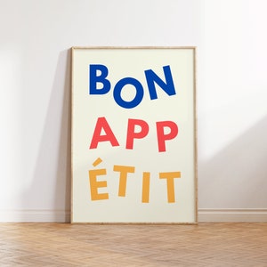French Kitchen Wall Art Bon Appétit Kitchen Wall Art Poster Dinner Wall Decor Trendy Wall Art French Phrase Gift For Chef Cooking Poster
