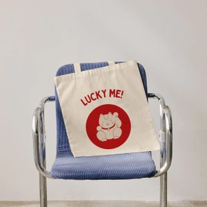 Lucky Tote Bag Lucky Cat Tote Bag Lucky Girl Tote Bag Maneki-neko Tote Wiederverwendbare Baumwolle Canvas Tote Farmers Market Bag Alltagstasche für Sie